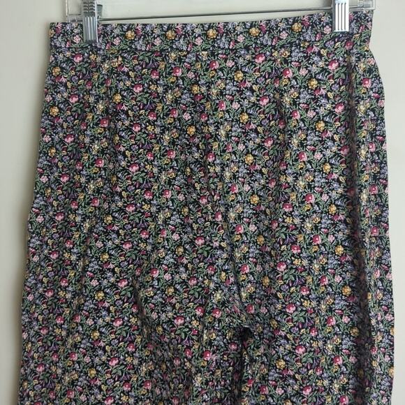 Vintage Ditsy Floral Trousers Highwaisted Straight Wide-leg Womens Medium - Picture 7 of 10